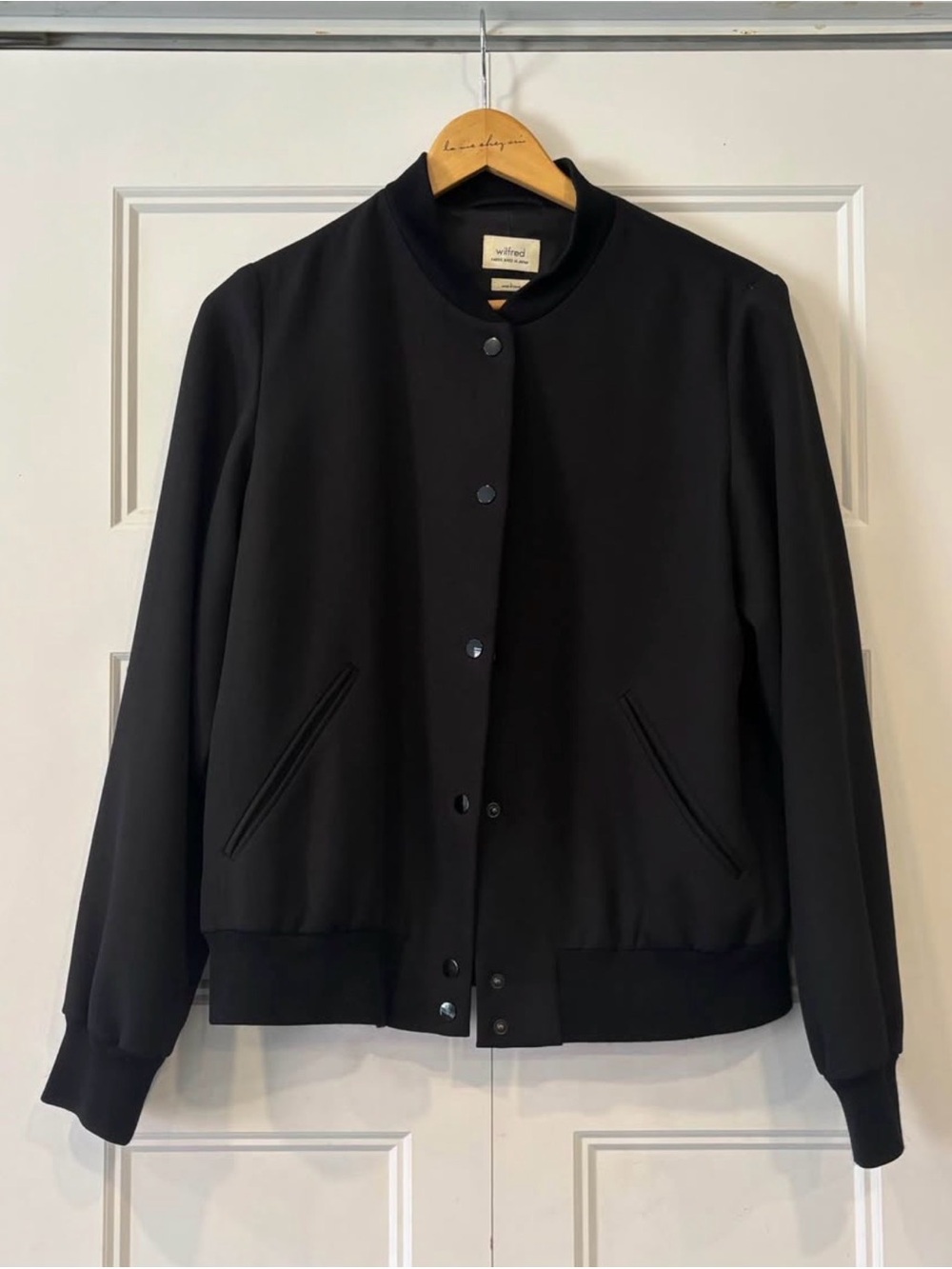 Wilfred Black Bomber with Snap-Front Closure size L